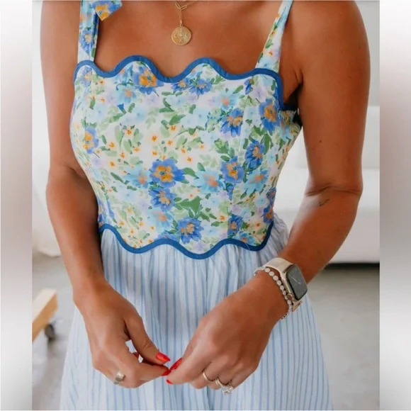 Impressions French Countryside Stripe Midi Dress - Picture 2 of 11